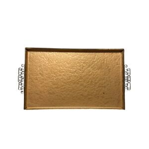 Kyes Moire Glaze Elegant Gold metal Serving Tray platter mid century vintage